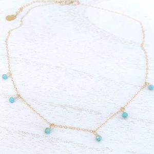 “Blue skies” gold necklace